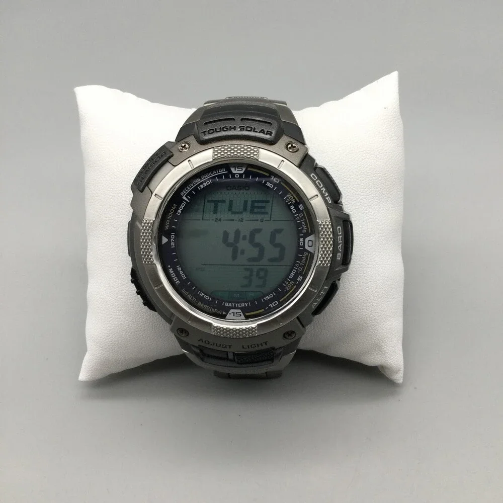 Casio Pathfinder PAW-1100T Mens Watch 41mm Digital Titanium Tough Solar 7.25